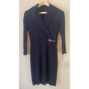Like-New Calvin Klein 3-Quarter Sleeve Cable Knit Dress